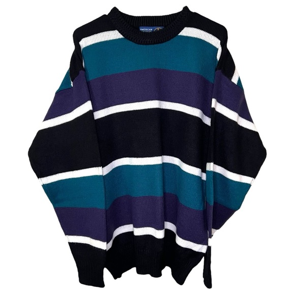 VTG AMERICAN WEEKEND Striped Knitted Sweater - Picture 3 of 12